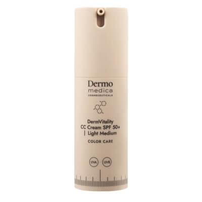 Dermomedica DermVitality CC Cream SPF 50 Koloryzujący krem korygujący z bardzo wysoką ochroną UVA/UVB i właściwościami pielęgnacyjnym (kolor light medium) 30 ml