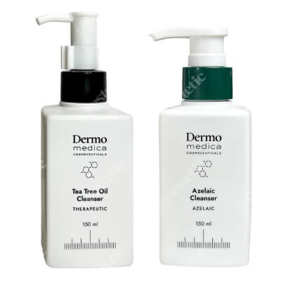 Dermomedica Dwuetapowe Oczyszczanie ZESTAW Olejek myjący ze skwalanem, olejkiem z drzewa herbacianego i olejkiem lawendowym 150 ml + Żel do mycia z kwasem azelainowym 150 ml