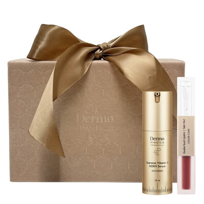 Dermomedica Feminine Fire ZESTAW Serum o działaniu ochronnym, naprawczym i napinającym 30 ml + Dwufazowa pomadka (kolor Satin Red) 2x 1.72 ml