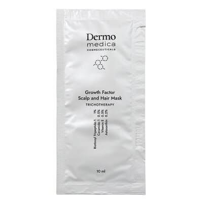 Dermomedica Growth Factor Scalp and Hair Mask Maska dla skóry głowy z problemem podrażnień, suchości, świądu i wypadania włosów 10 x 10 ml