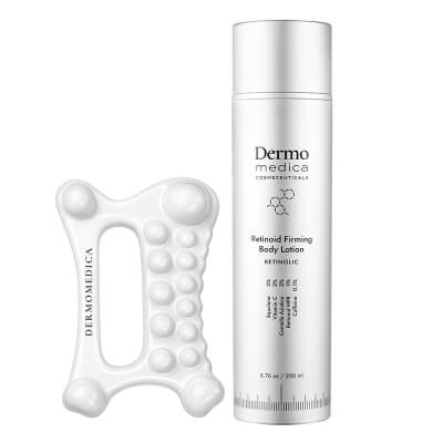 Dermomedica Retinoid Firming Body Lotion + Dermo Sculpt Gua Sha ZESTAW Ekskluzywny lotion liftingujący dla intensywnego ujędrnienia skóry 200 ml + Ceramiczny masażer do twarzy i ciała 1 szt