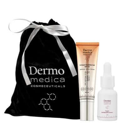 Dermomedica Unique Invisible Gel SPF 30 + Copper Multipeptide Serum ZESTAW Unikatowe, żelowe serum z filtrami organicznymi 60 ml + Serum z tripeptydem miedziowym, argireliną i beta-glukanem 15 ml