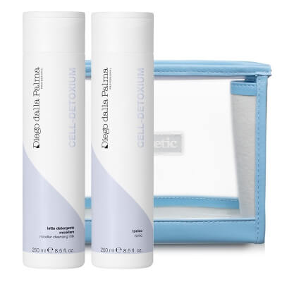 Diego dalla Palma Oczyszczanie i Tonizacja ZESTAW Mleczko micelarne 250 ml + Tonik rewitalizujący 250 ml + Kosmetyczka 1 szt