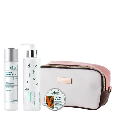 Dottore Odmładzanie - Wersja Prezentowa ZESTAW Masło do twarzy i ciała 50 ml + Płyn micelarny dla skóry wrażliwej 200 ml + Odżywczo-przeciwzmarszczkowy krem z witaminą C 50 ml
