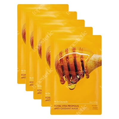 Dr Ceuracle Vita Propolis Antioxidant Mask 5 pack ZESTAW Maseczka w płachcie na bazie propolisu, witaminy C i mleczka pszczelego 30 ml x 5 szt.
