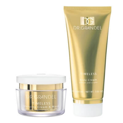 Dr Grandel Beauty Body and Face ZESTAW Krem przeciwzmarszczkowy do ciała 200 ml + Krem - maska przeciwzmarszczkowa na noc, 2w1: regeneruje i ujędrnia 50 ml