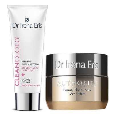 Dr Irena Eris Enzyme Peeling + Beauty Flash Mask Day/Night ZESTAW Peeling enzymatyczny 75 ml + Maska 50 ml