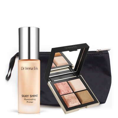 Dr Irena Eris Illuminating Primer + Hybrid Palette ZESTAW Rozświetlająca baza 30 ml + Wielofunkcyjna paletka do makijażu 4 x 5g + Kosmetyczka 1 szt