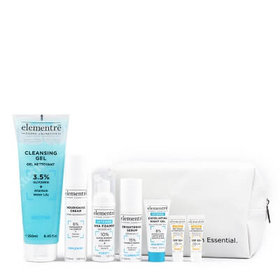 Elementre Gift Set ZESTAW Żel oczyszczający 250 ml + Krem 50 ml + Pianka 40 ml + Serum 30 ml + Żel na noc 15 ml + 2x Filtr słoneczny 3 ml