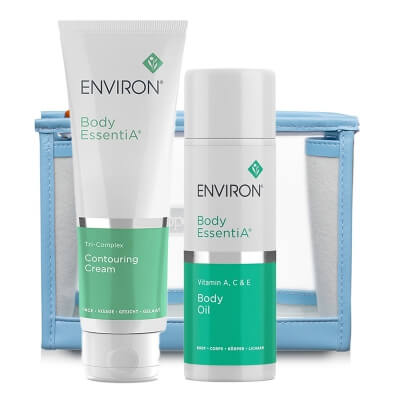 Environ Body Conturing Cream + Vitamin A, C & E Body Oil ZESTAW Krem modelujący 125 ml + Olejek odżywczy 100 ml + Kosmetyczka 1 szt