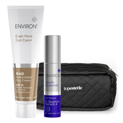 Environ C Quence Serum 4 + RAD SPF 15 + Kosmetyczka Topestetic ZESTAW Serum 35 ml + Krem RAD SPF 100 ml + Kosmetyczka 1 szt