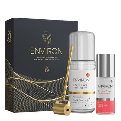 Environ Gold Luxe-Edition Ha Micro-Needling Duo ZESTAW Złoty wałek kosmetyczny 0,2 mm + Serum 30 ml
