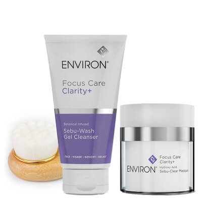 Environ Sebu-Wash Gel Cleanser + Hydroxy Acid Sebu-Clear Masque + Szczotka Topestetic ZESTAW Żel 150 ml + Kremowa maska 50 ml + Szczotka do mycia twarzy 1 szt