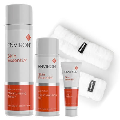 Environ Skin EssentiA Cleansing Set ZESTAW Olejek 100 ml + Tonik 200 ml + Maska 50 ml + Zestaw opasek do mycia twarzy