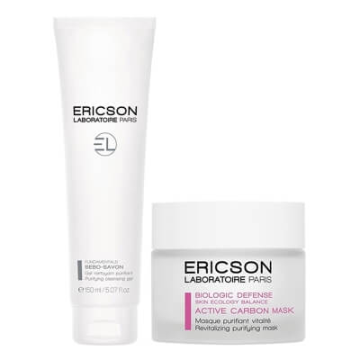 Ericson Laboratoire Sebo Savon + Active Carbon Mask ZESTAW Żel myjący 150 ml + Maska oczyszczająco-witalizująca 50 ml