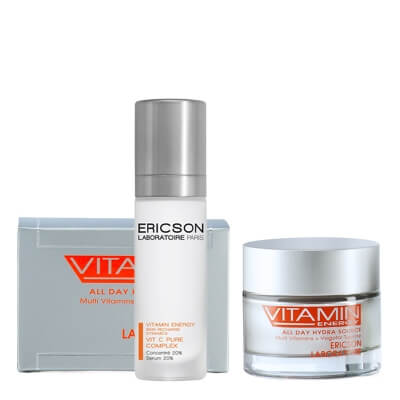Ericson Laboratoire Vit C Pure Complex + All Day Hydra Source ZESTAW Skoncentrowane serum z 20% witaminą C 30 ml + Krem nawilżający 50 ml