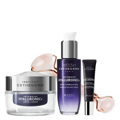 Esthederm Intensive Hyaluronic + Roller Topestetic ZESTAW Żel pod oczy 15 ml + Serum nawilżające 30 ml + Krem nawilżający 50 ml + Roller 1 szt