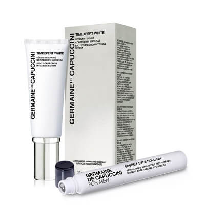 Germaine de Capuccini For Men Energy Eyes Roll - On + Spot Correction Intensive Serum ZESTAW Energetyzujący roll- on pod oczy 10 ml + Intensywne serum korygujące plamy 30 ml