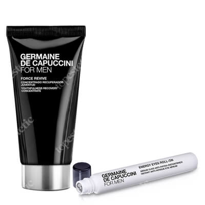 Germaine de Capuccini For Men Face Care ZESTAW Krem do twarzy dla mężczyzn o działaniu przeciwstarzeniowym 50 ml + Energetyzujący roll- on pod oczy 10 ml