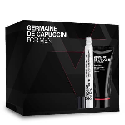 Germaine de Capuccini For Men Powerage ZESTAW Energetyzujący roll- on pod oczy 10 ml + Intensywnie nawilżający krem do twarzy 50 ml