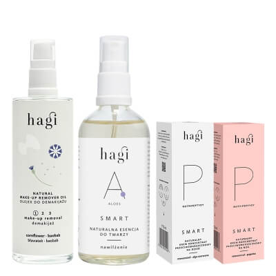 Hagi Nutripeptides Day and Night Set ZESTAW Olejek 100 ml + Esencja-tonik 100 ml + Krem na dzień 50 ml + Krem na noc 50 ml