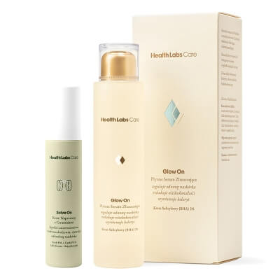 Health Labs Care Glow On Serum + Solve On Cream ZESTAW Płynne serum złuszczające 100 ml + Krem naprawczy z ceramidami 50 ml