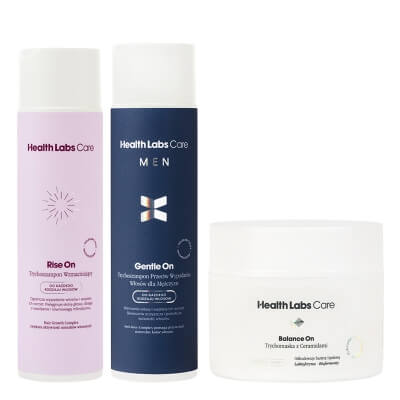 Health Labs Care Hair Home Care ZESTAW Trychoszampon wzmacniający 250 ml + Trychoszampon dla mężczyzn 250 ml + Trychomaska z ceramidami 175 ml