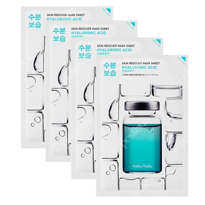 Holika Holika Skin Rescue Mask Sheet - Hyaluronic Acid x 4 ZESTAW Maseczka bawełniana z kwasem hialuronowym 1 szt x 4
