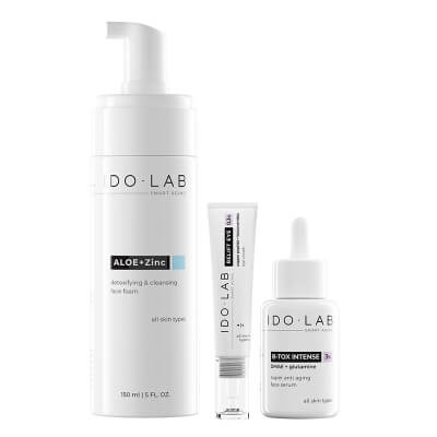 Ido Lab Super Anti Aging Face Set ZESTAW Pianka do mycia twarzy 150 ml + Serum 30 ml + Krem pod oczy 15 ml
