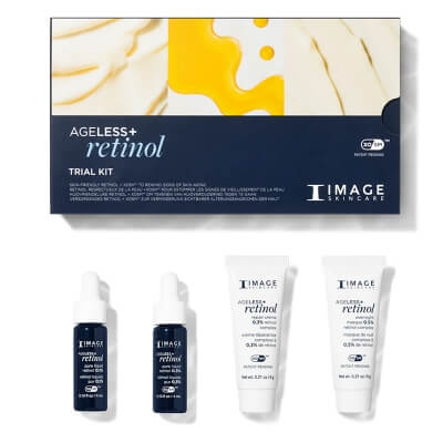 Image Skincare Ageless+ Retinol Trial Kit ZESTAW Serum z retinolem 0,1% 3,7 g + Serum z retinolem 0,3% 3,7 g + Krem regenerujący 6 g + Maska nocna 6 g