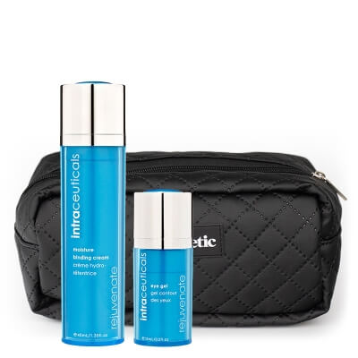 Intraceuticals Eye Gel + Moisture Binding Cream ZESTAW Ujędrniający żel na okolice oczu 15 ml + Odmładzający krem wiążący wilgoć 40 ml + Kosmetyczka 1 szt