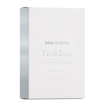 Intraceuticals Fresh Eyes Edit ZESTAW Żel na okolice oczu 15 ml + Płatki pod oczy 6 szt. + Gua sha 1 szt