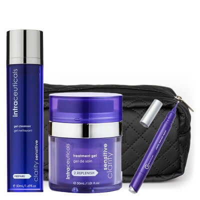 Intraceuticals Gel Cleanser + Clarity Blemish Repair + Treatment Gel ZESTAW Żel oczyszczający 50 ml + Różdżka 2 ml + Żel dla skóry problematycznej 30 ml + Kosmetyczka 1 szt