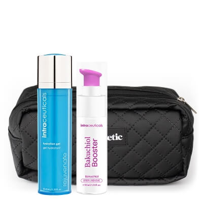 Intraceuticals Serum Booster Bakuchiol + Hydration Gel ZESTAW Serum z bakuchiolem 30 ml + Nawadniający żel odmładzający 40 ml + Kosmetyczka 1 szt