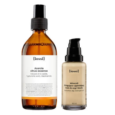 Iossi Winorośl + Acerola ZESTAW Liftingująco-ujędrniający krem do szyi, dekoltu i biustu 100 ml + Cytrusowa esencja 200 ml