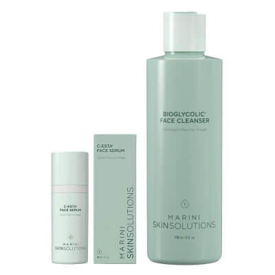 Jan Marini Oczyszczenie i Rozświetlenie ZESTAW Serum do twarzy z witaminą C i DMAE 30 ml + Emulsja do mycia twarzy z kwasem glikolowym 237 ml