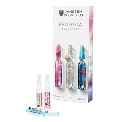 Janssen Cosmetics Pro Glow Selection Set ZESTAW Ampułka nawilżająca 3x 2 ml + Ampułki z kolagenem morskim 2x 2ml + Aktywator młodości i blasku 2x2 ml