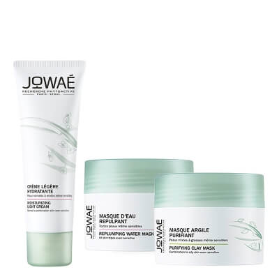 Jowae Purifying And Moisturizing Set ZESTAW Oczyszczająca maska z glinką 50 ml + Lekki krem nawilżający 40 ml + Nawilżająca hydro-maska 50 ml