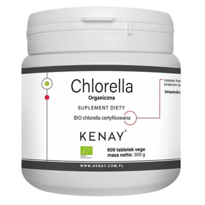 Kenay Chlorella Organiczna Suplement diety 600 tabletek