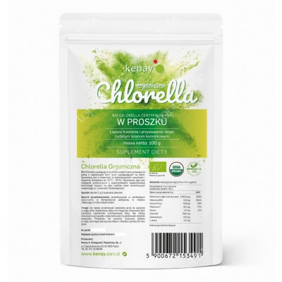 Kenay Chlorella Organiczna Suplement diety w proszku 100 g