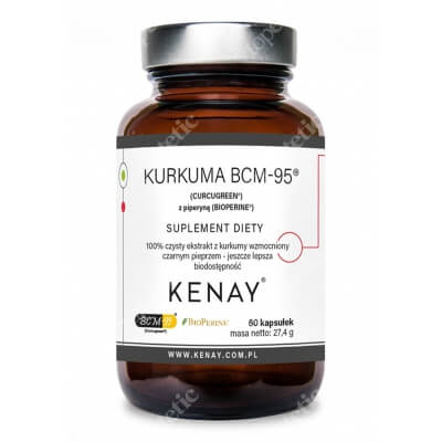 Kenay Kurkuma BCM-95 z piperyną Ekstrakt z kurkumy z piperyną 60 kapsułek