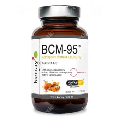 Kenay Kurkuma BCM-95 Rozpuszczalny ekstrakt z kurkumy w proszku 60 g