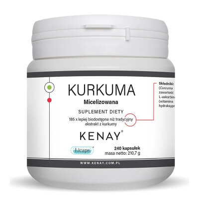 Kenay Kurkuma Micelizowna Licaps Suplement diety 240 kapsułek