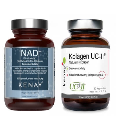 Kenay NAD+ + Kolagen UC-II ZESTAW Suplement diety 30 kaps. + Naturalny kolagen suplement diety 30 kaps.