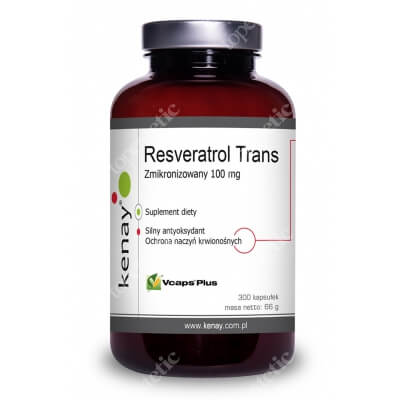 Kenay Resveratrol Trans Zmikronizowany 100 mg Suplement diety 300 kapsułek