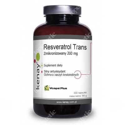 Kenay Resveratrol Trans - Zmikronizowany 200 mg Suplement diety 300 kapsułek