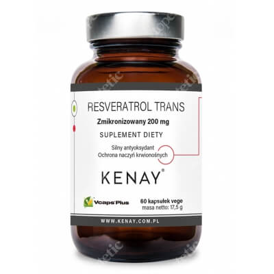Kenay Resveratrol Trans - Zmikronizowany 200 mg Suplement diety 60 kapsułek