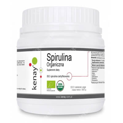 Kenay Spirulina organiczna Suplement diety 600 tabletek