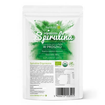Kenay Spirulina Organiczna Suplement diety w proszku 200 g