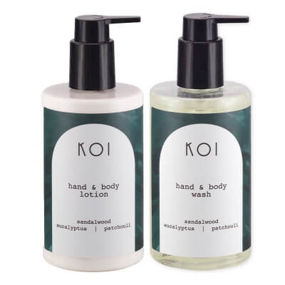 Koi Hand and Body Set ZESTAW Sandalwood, eucalyptus, patchouli 300 ml + Sandalwood, eucalyptus, patchouli 300 ml